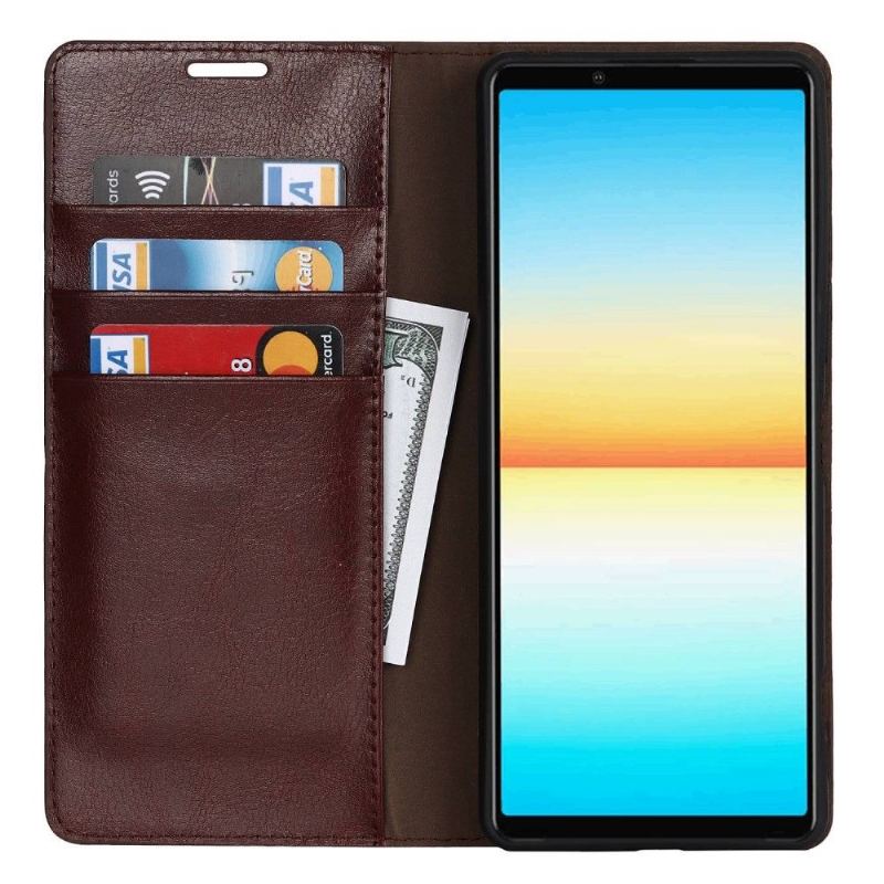 Etui Folio do Sony Xperia 1 IV Skórzany Uchwyt Na Karty Stojak Funkcyjny