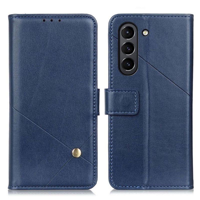 Etui Folio do Samsung Galaxy S21 FE Skórzany Futerał Klapa Ze Sztucznej Skóry Z Nitem