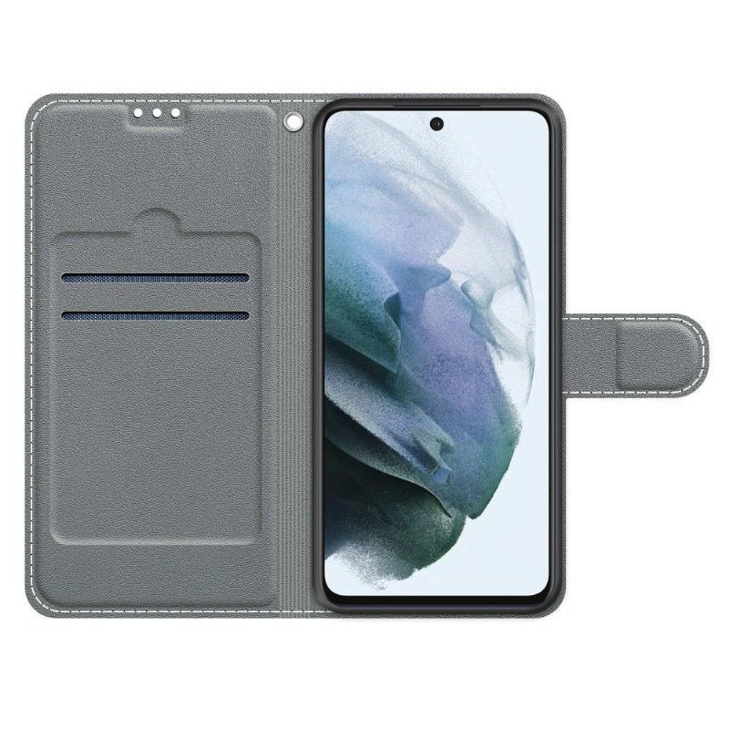 Skórzany Futerał do Samsung Galaxy S21 FE Anti-fall Ilustracja Dzikie Liście