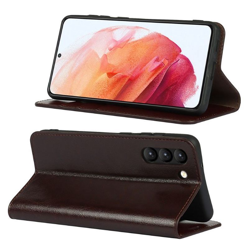 Skórzany Futerał do Samsung Galaxy S21 FE Anti-fall Skórzany Uchwyt Na Karty Stojak Funkcyjny