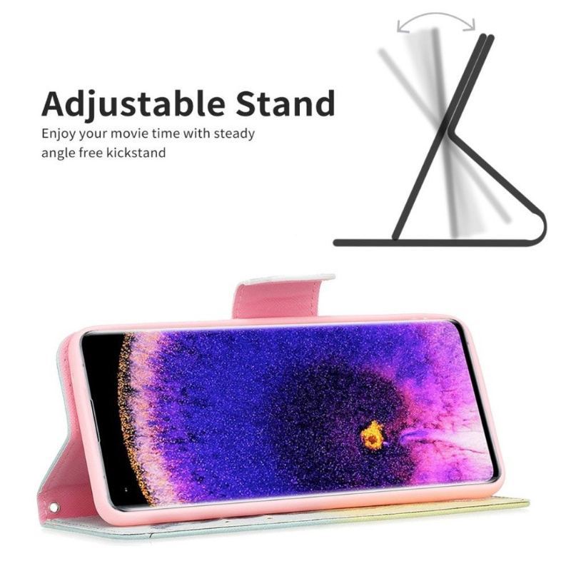 Etui Folio do Oppo Reno 7 Obrzeża Pióro I Cytat