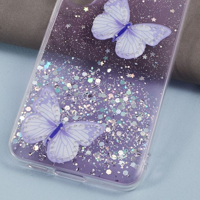 Etui Do Samsung Galaxy S24 5g Brokatowe Motyle