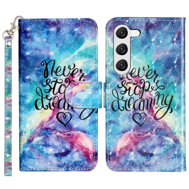 Etui Folio Do Samsung Galaxy S24 5g Gwiaździste Niebo Ze Smyczą