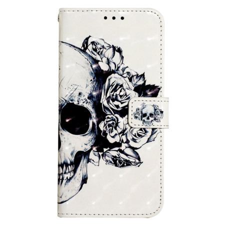Etui Folio Do Samsung Galaxy S24 5g Kwiatowa CZaszka Z Paskiem