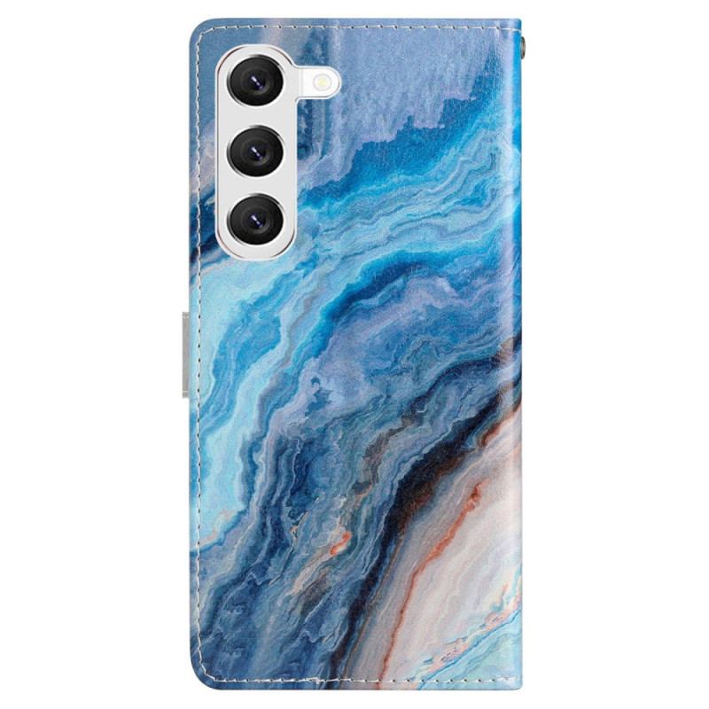 Etui Folio Do Samsung Galaxy S24 5g Niebieski Marmur W Lanire