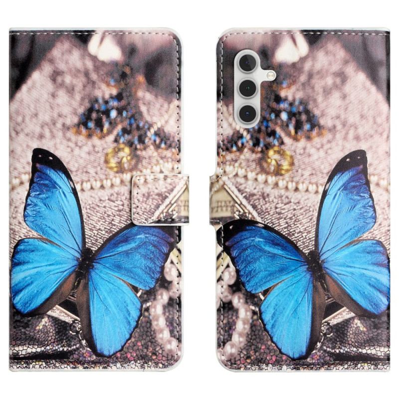 Etui Folio Do Samsung Galaxy S24 5g Niebieski Motyl