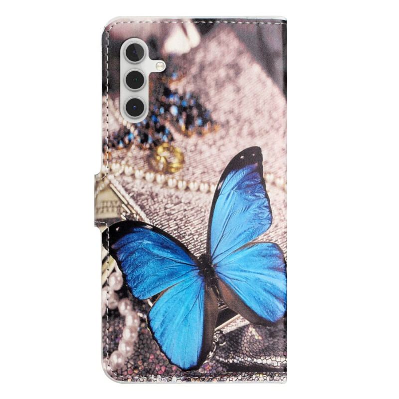 Etui Folio Do Samsung Galaxy S24 5g Niebieski Motyl