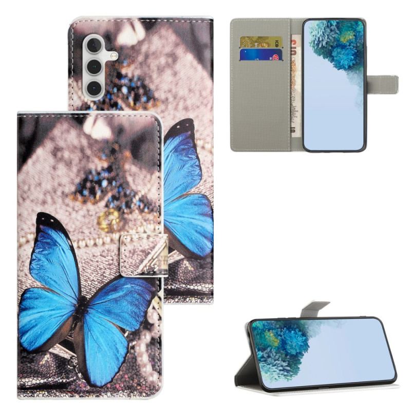 Etui Folio Do Samsung Galaxy S24 5g Niebieski Motyl