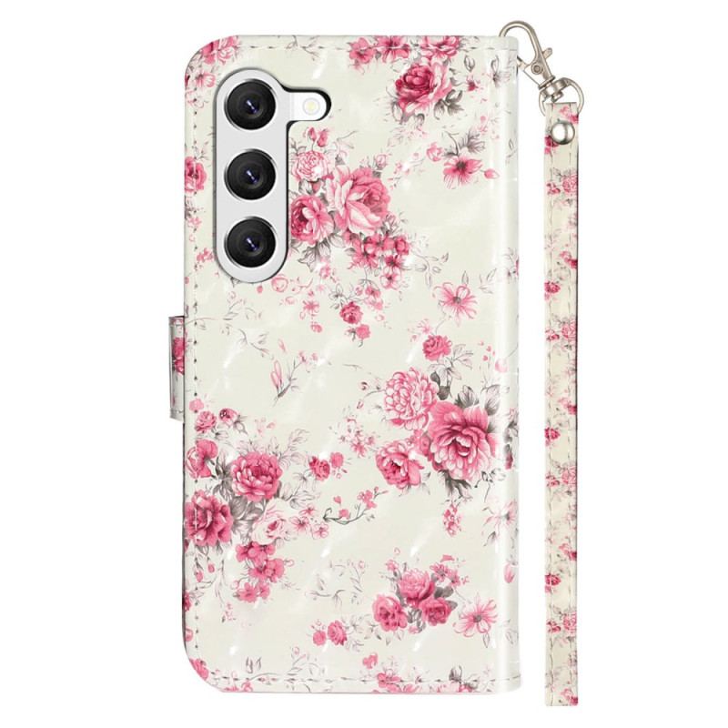 Etui Folio Do Samsung Galaxy S24 5g Róże Z Paskiem