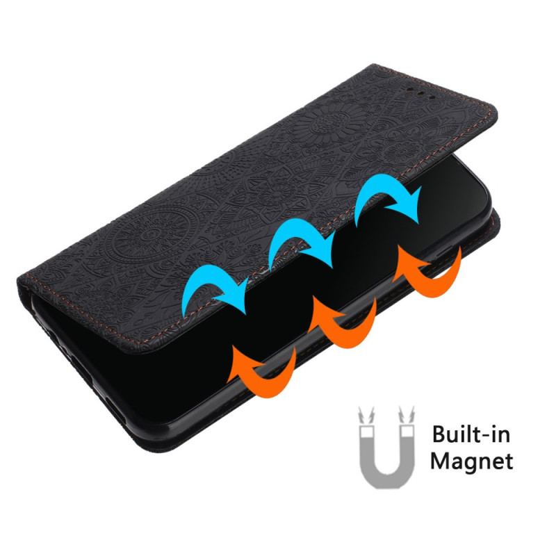 Etui Folio Do Samsung Galaxy S24 5g Styl Gobelinu Z Paskiem