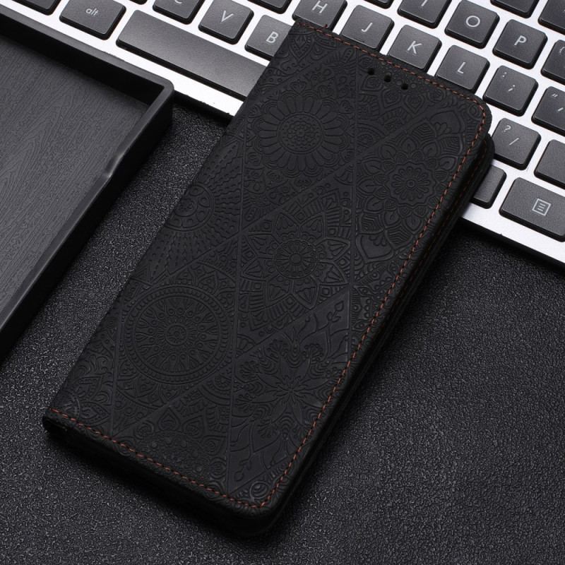 Etui Folio Do Samsung Galaxy S24 5g Styl Gobelinu Z Paskiem