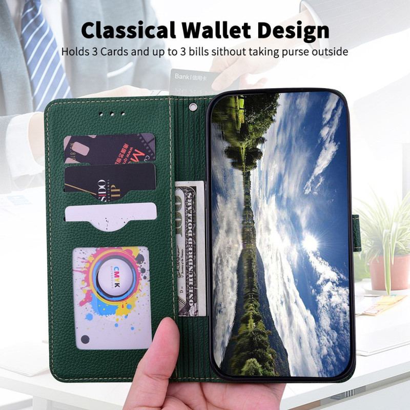 Etui Folio Do Samsung Galaxy S24 5g Sztuczna Skóra Litchi Z Paskiem
