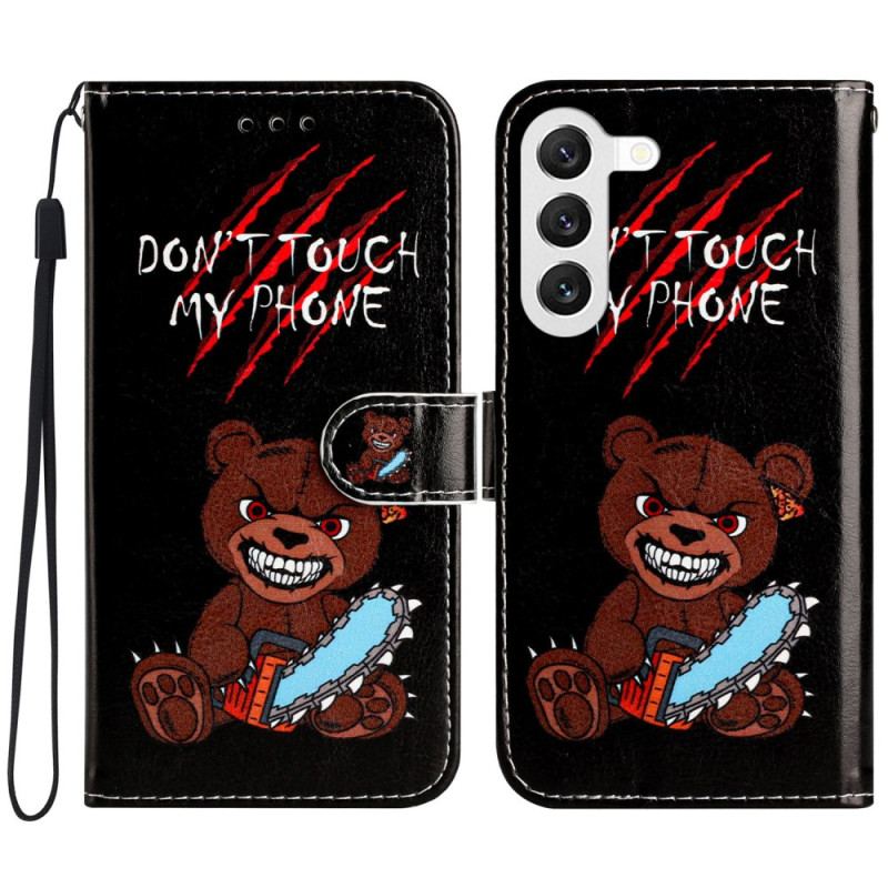 Etui Folio Do Samsung Galaxy S24 5g Wściekły Miś Z Paskiem