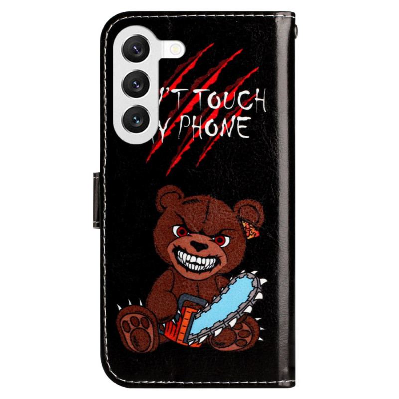 Etui Folio Do Samsung Galaxy S24 5g Wściekły Miś Z Paskiem