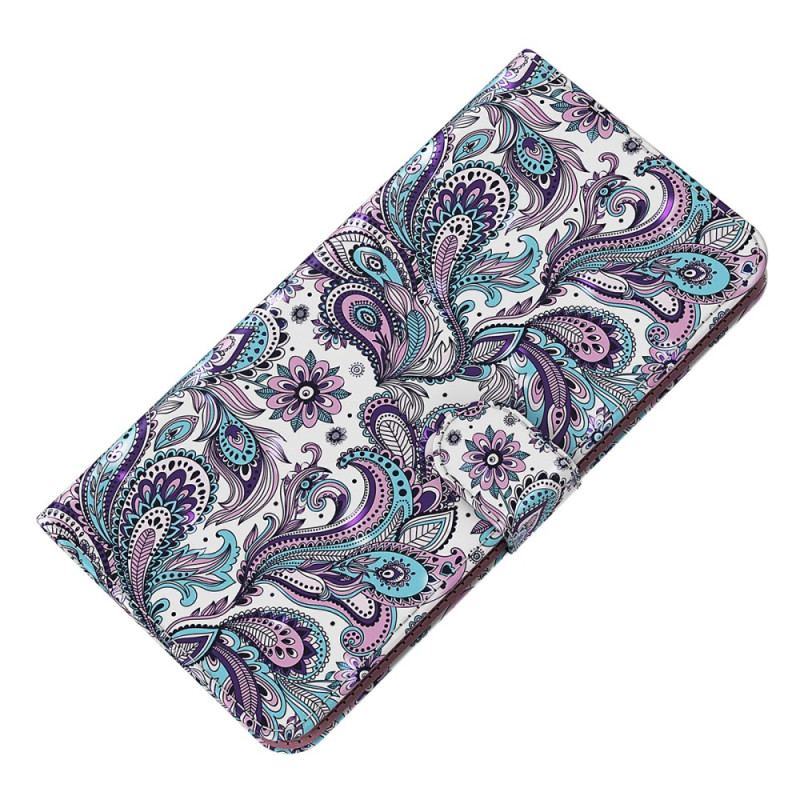 Etui Folio Do Samsung Galaxy S24 5g Wzór Paisley Z Paskiem