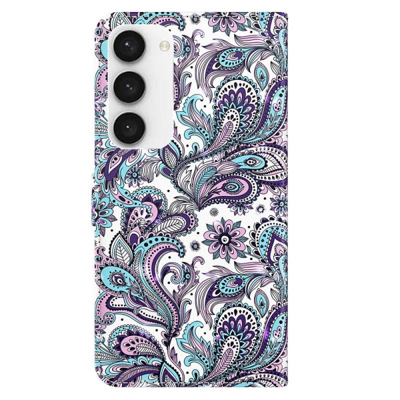 Etui Folio Do Samsung Galaxy S24 5g Wzór Paisley Z Paskiem