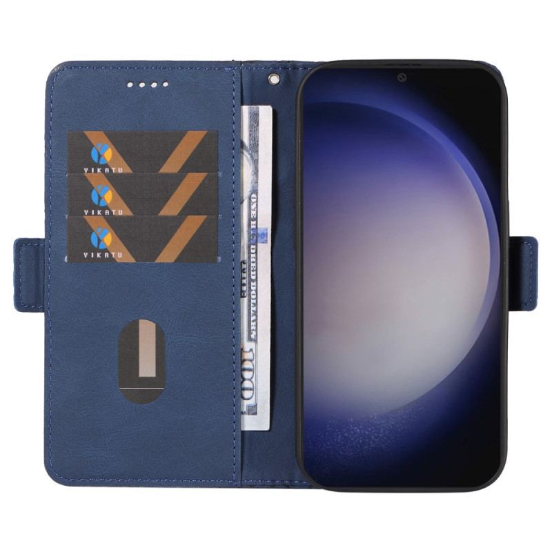 Etui Folio Do Samsung Galaxy S24 5g Wzór W Romby Z Paskiem