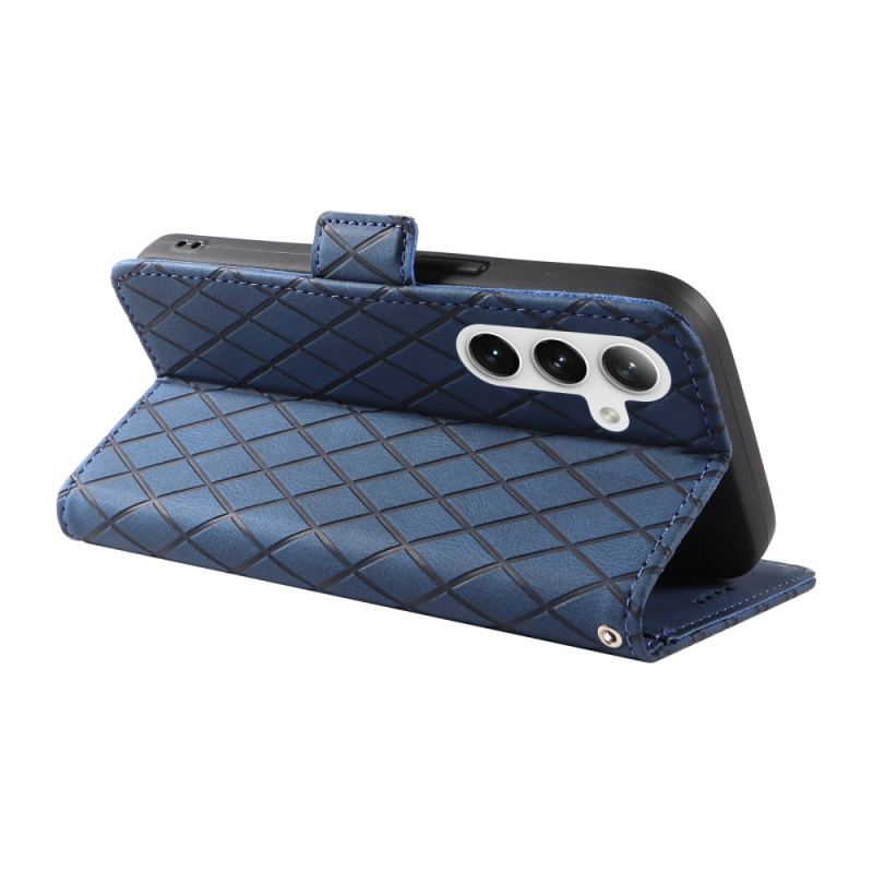 Etui Folio Do Samsung Galaxy S24 5g Wzór W Romby Z Paskiem