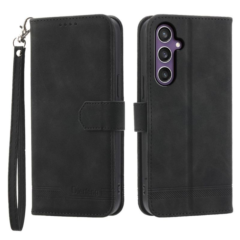 Etui Folio Do Samsung Galaxy S24 5g Etui Z Podpórką I Smyczą Dierfeng