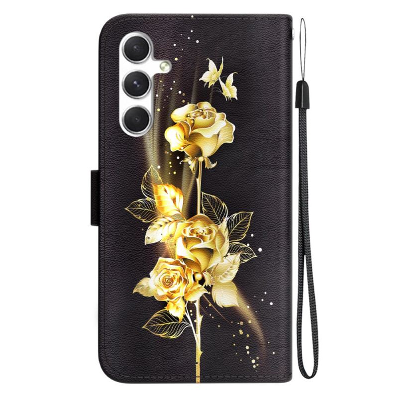 Etui Folio Do Samsung Galaxy S24 5g Złote Róże