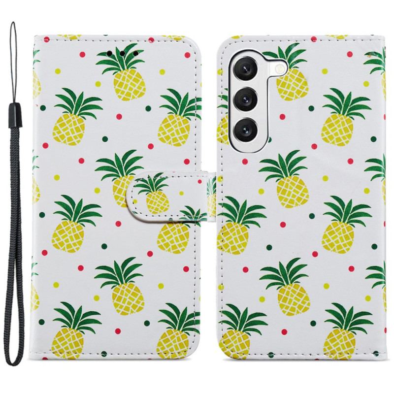 Etui Folio Samsung Galaxy S24 5g Ananas Z Paskiem Etui Ochronne