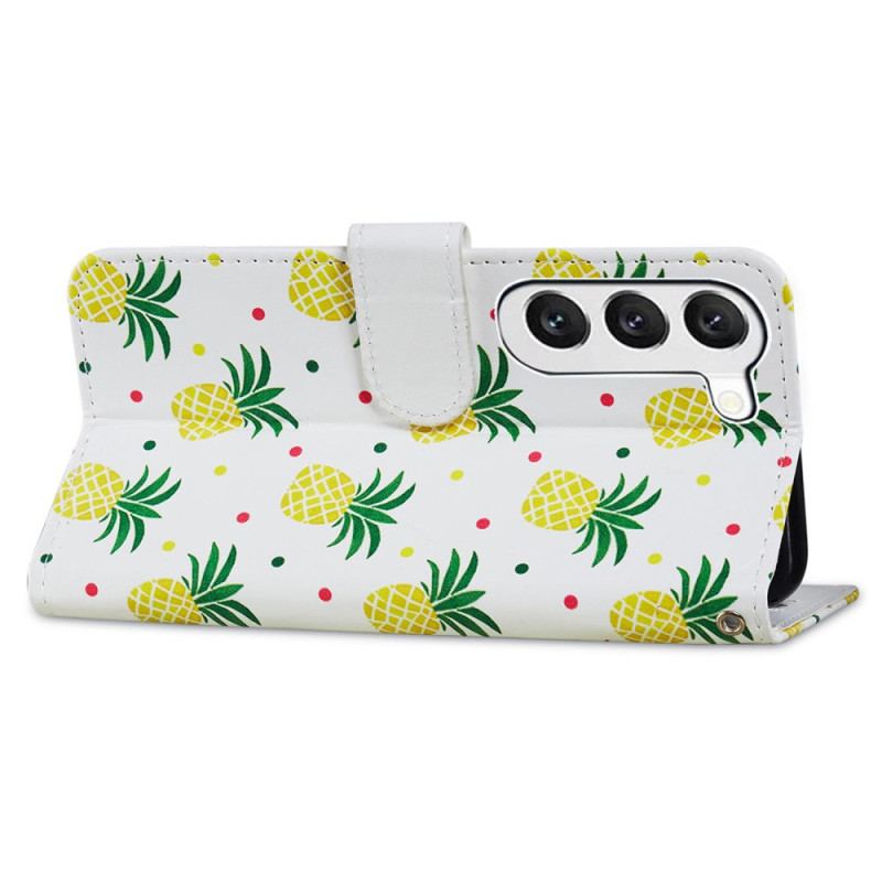 Etui Folio Samsung Galaxy S24 5g Ananas Z Paskiem Etui Ochronne