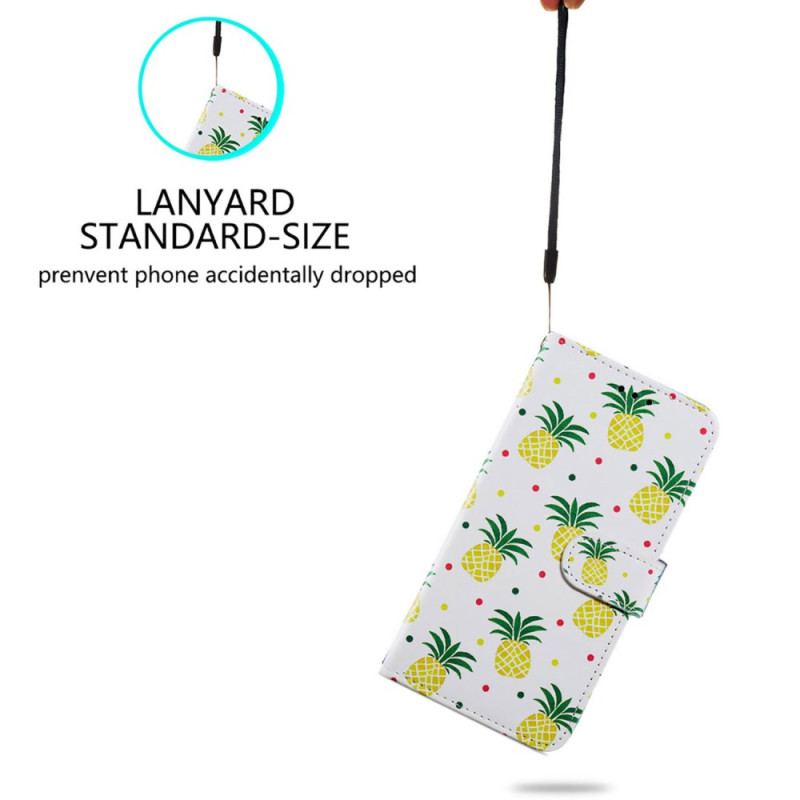 Etui Folio Samsung Galaxy S24 5g Ananas Z Paskiem Etui Ochronne