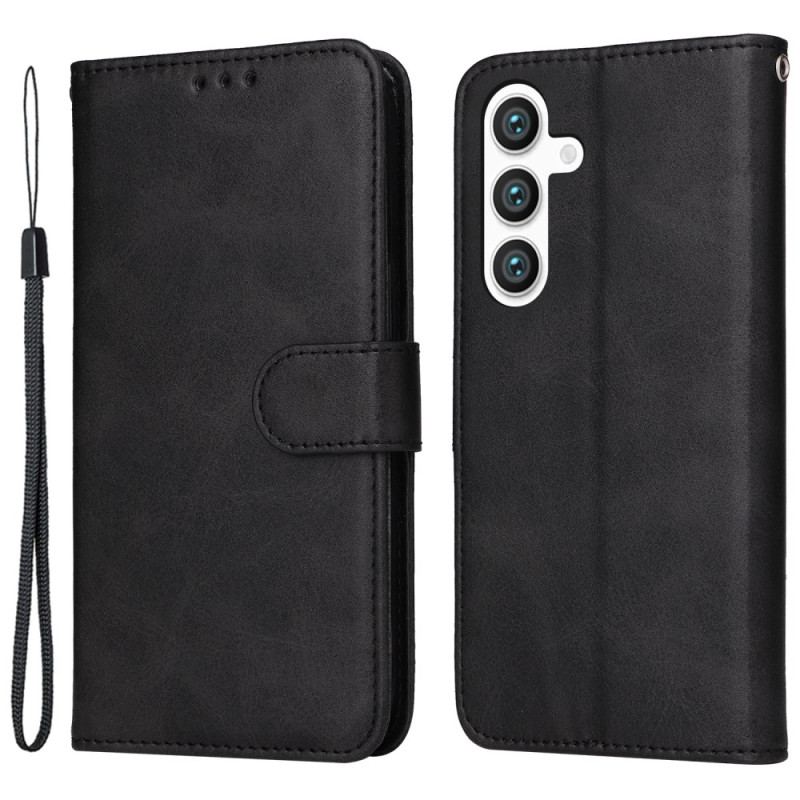 Etui Folio Samsung Galaxy S24 5g Efekt Skóry Z Paskiem Etui Ochronne