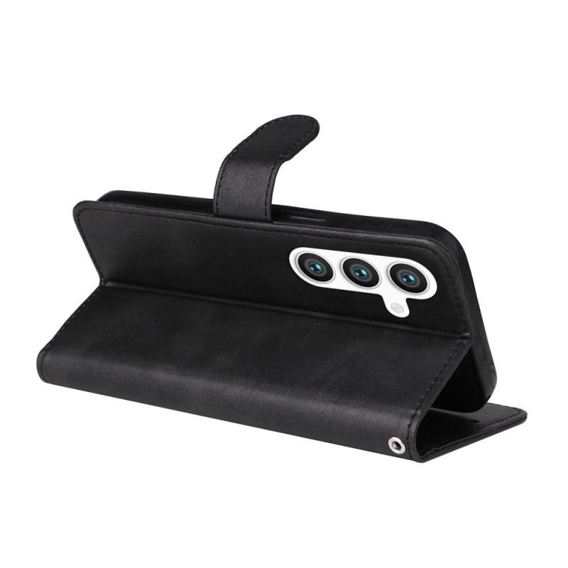 Etui Folio Samsung Galaxy S24 5g Efekt Skóry Z Paskiem Etui Ochronne