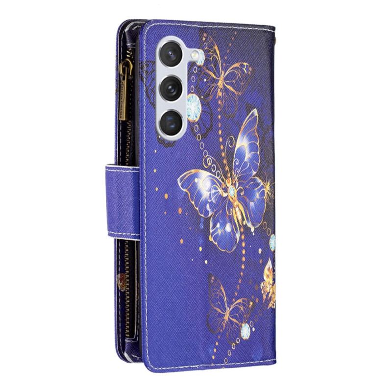 Etui Folio Samsung Galaxy S24 5g Fioletowy Portfel W Motyle Z Paskiem