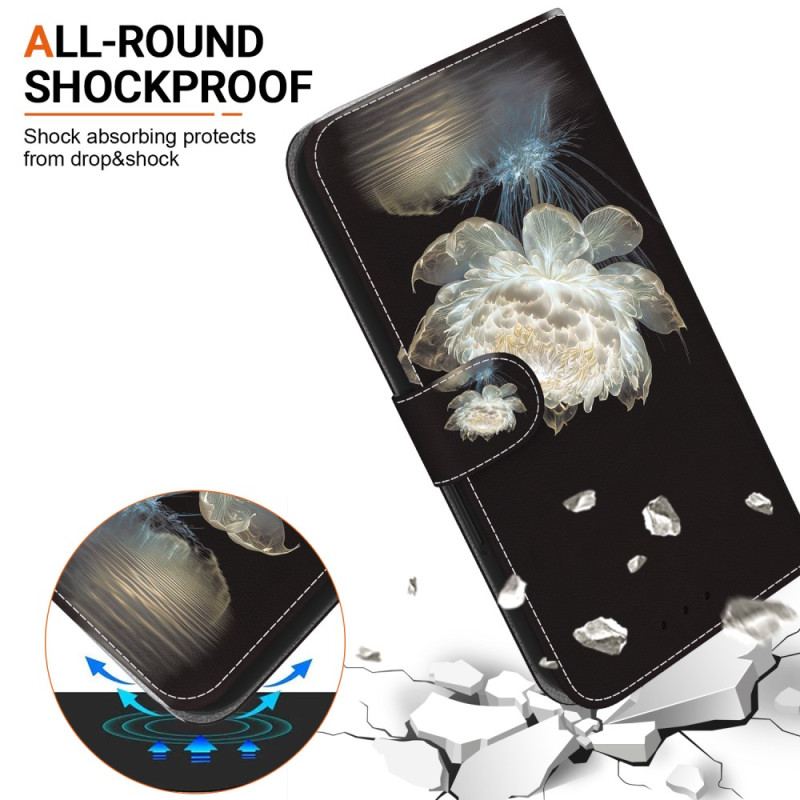 Etui Folio Samsung Galaxy S24 5g Kryształowa Piwonia Z Paskiem