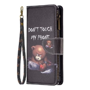 Etui Folio Samsung Galaxy S24 5g Portfel Niebezpiecznego Niedźwiedzia Z Paskiem Etui Ochronne