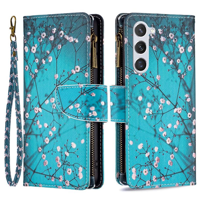 Etui Folio Samsung Galaxy S24 5g Portfel W Kwiaty Śliwy Z Paskiem