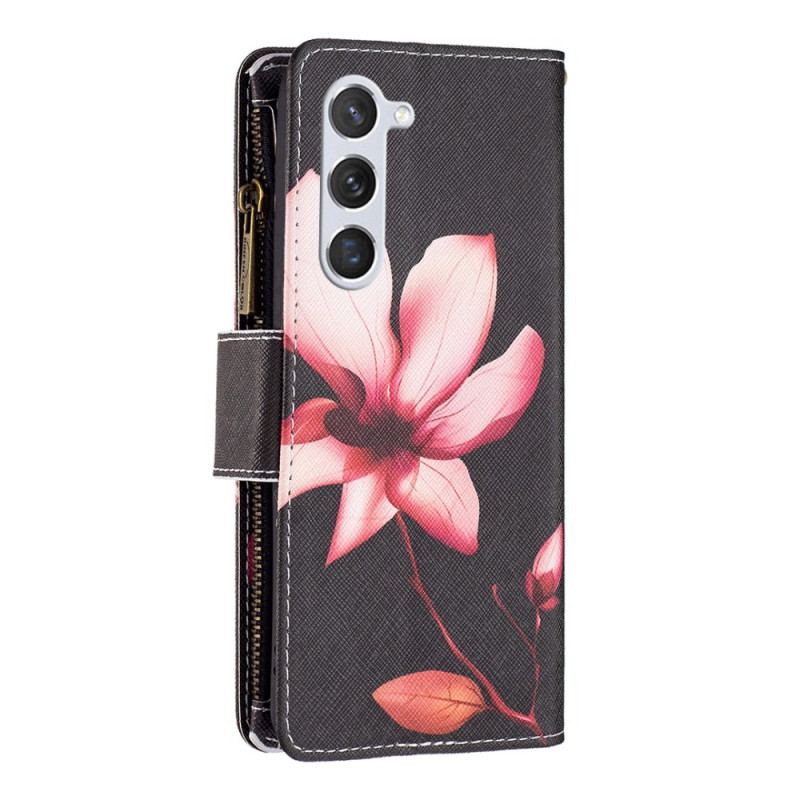 Etui Folio Samsung Galaxy S24 5g Różowy Portfel W Kwiaty Z Paskiem Etui Ochronne