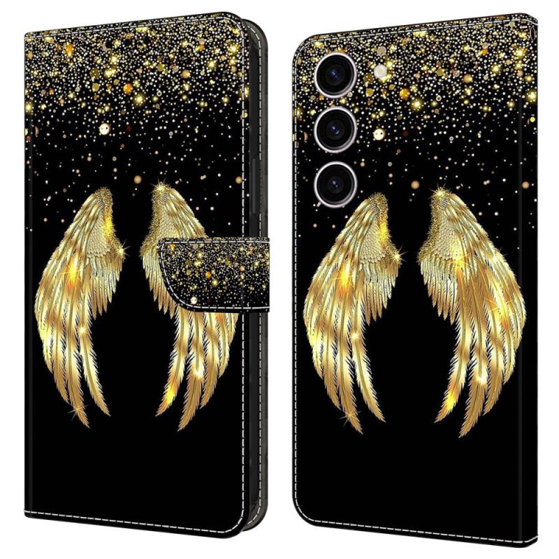 Etui Folio Samsung Galaxy S24 5g Złote Skrzydła Etui Ochronne