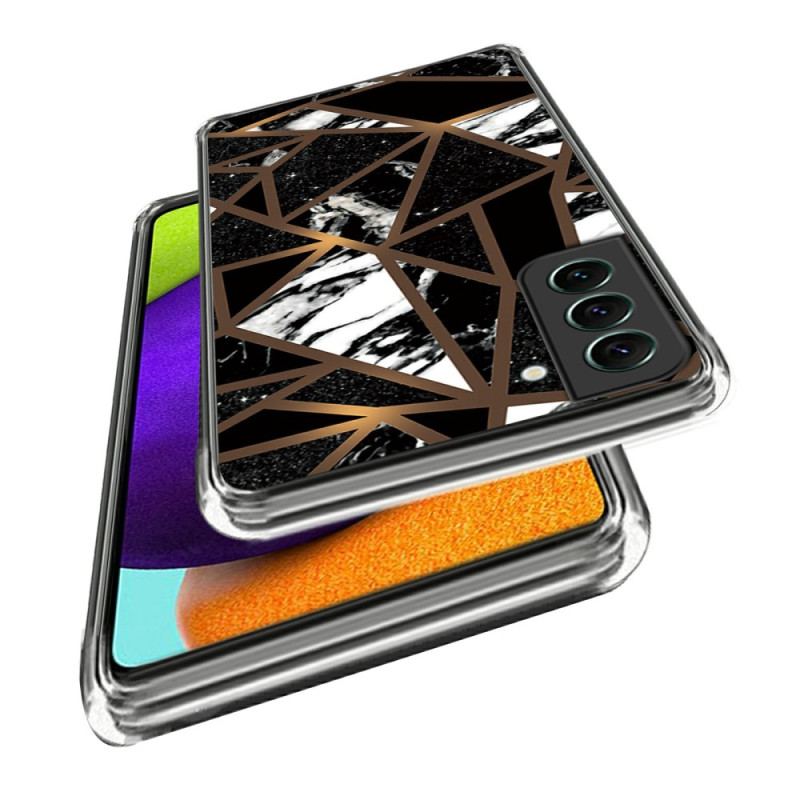 Etui Samsung Galaxy S24 5g Abstrakcyjny Marmurowy Wzór W CZarnej Geometrii