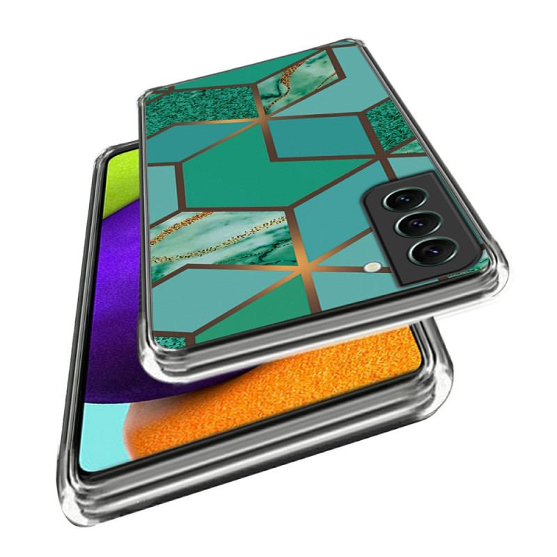 Etui Samsung Galaxy S24 5g Abstrakcyjny Wzór Marmuru W Zielonej Geometrii