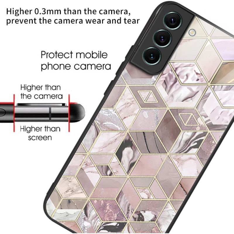 Etui Samsung Galaxy S24 5g Blokowe Marmurowe Szkło Hartowane Etui Ochronne