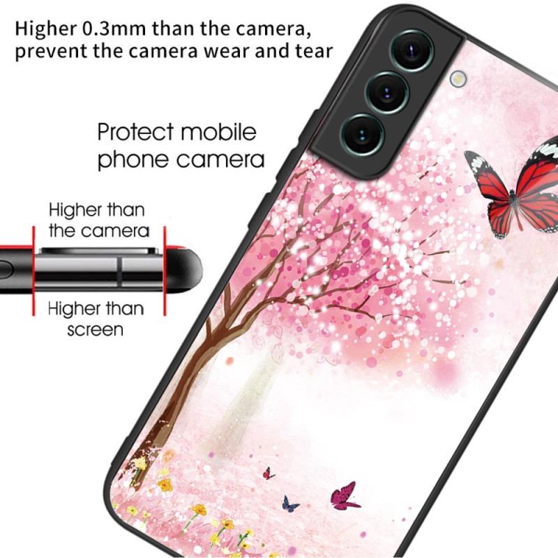 Etui Samsung Galaxy S24 5g Kwiaty Wiśni Ze Szkła Hartowanego