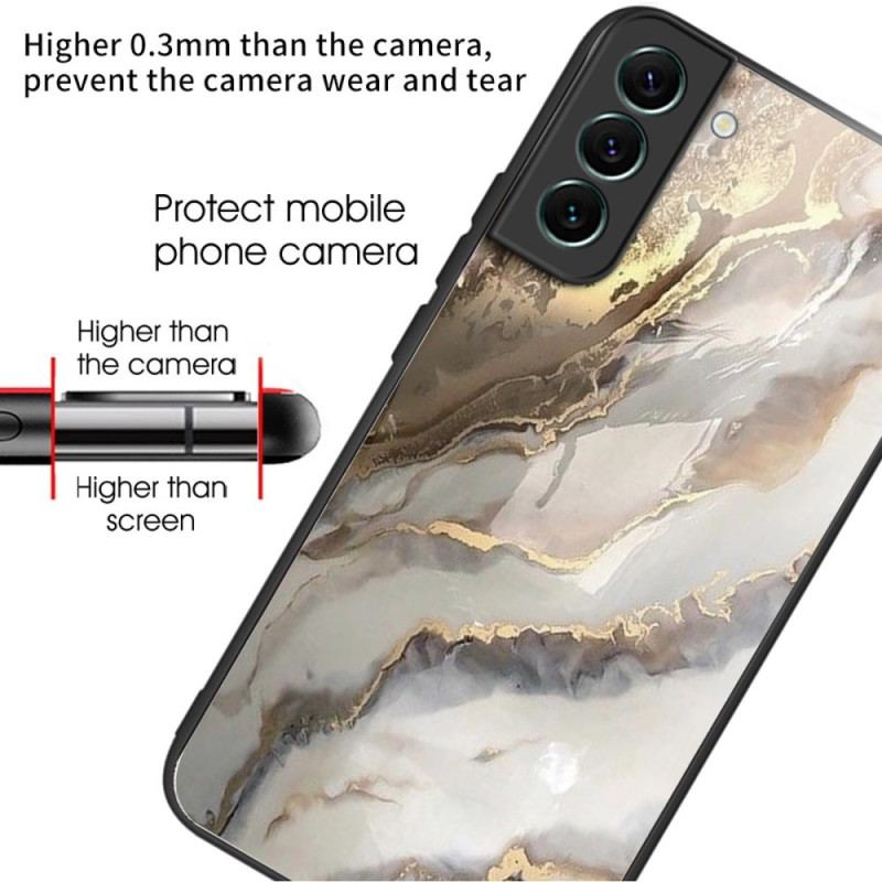 Etui Samsung Galaxy S24 5g Szkło Hartowane Marmurowo-szare I Złote