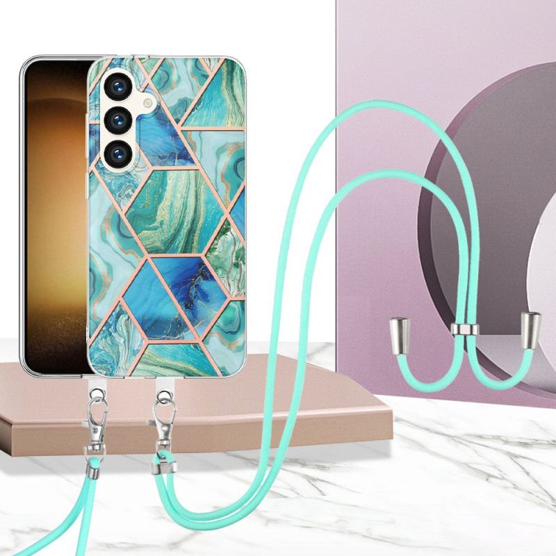 Futerały Samsung Galaxy S24 5g Etui Na Telefon Geometryczny Sznur Marmurowy