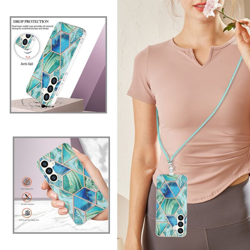 Futerały Samsung Galaxy S24 5g Etui Na Telefon Geometryczny Sznur Marmurowy