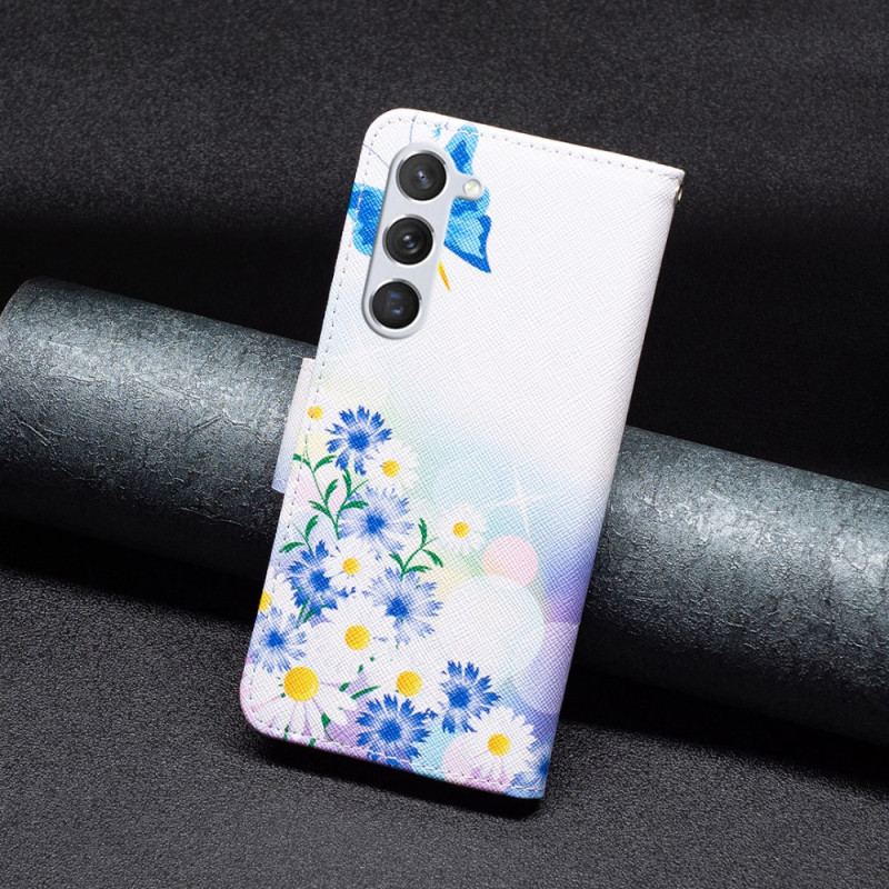 Obudowa Samsung Galaxy S24 5g Etui Na Telefon Niebieskie Motyle I Kwiaty