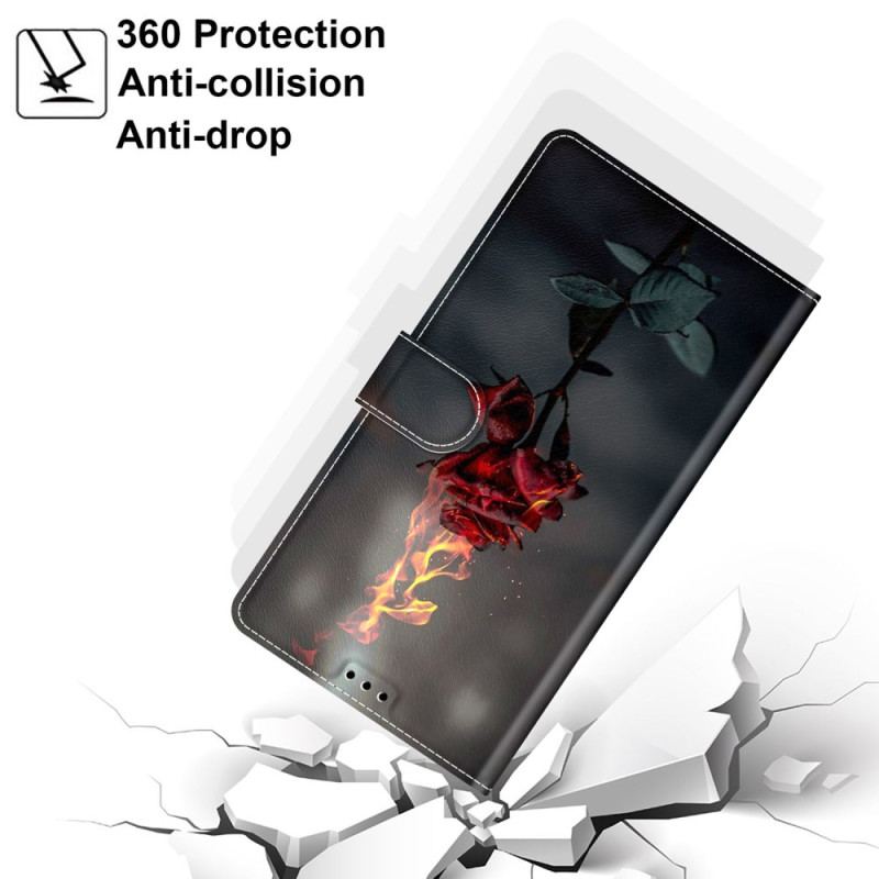 Obudowa Samsung Galaxy S24 5g Etui Na Telefon Ognisty Róż Z Paskiem