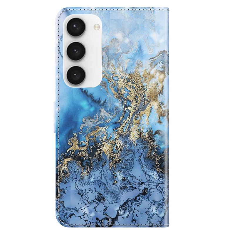 Skórzany Futerał Samsung Galaxy S24 5g Etui Na Telefon Stylizowany Pasek Z Marmuru