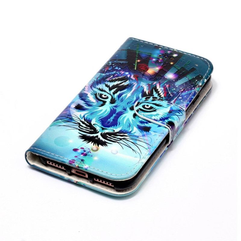Skórzany Futerał Samsung Galaxy S24 5g Etui Na Telefon Wilk Z Paskiem