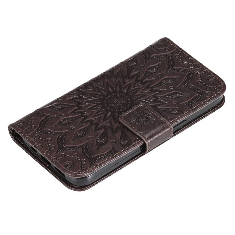 Skórzany Futerał Samsung Galaxy S24 5g Etui Na Telefon Wspaniała Mandala Z Paskiem