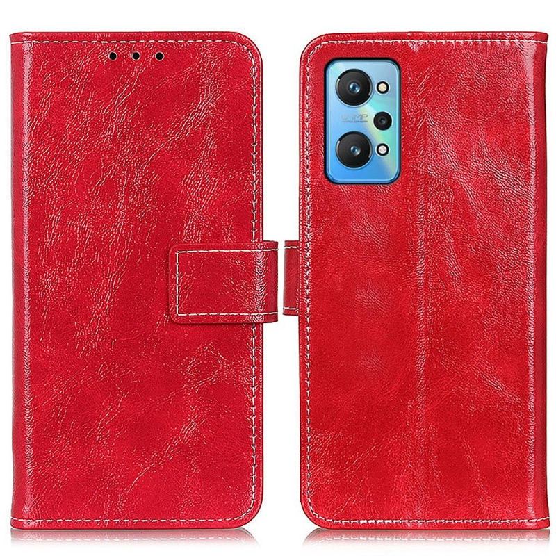 Etui Folio do Realme GT Neo 3T / Neo 2 Luksusowe Szwy Z Efektem Skóry