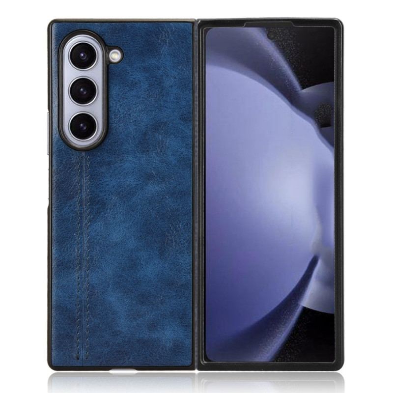 Etui Do Samsung Galaxy Z Fold 6 Przeszycia Z Imitacji Skóry
