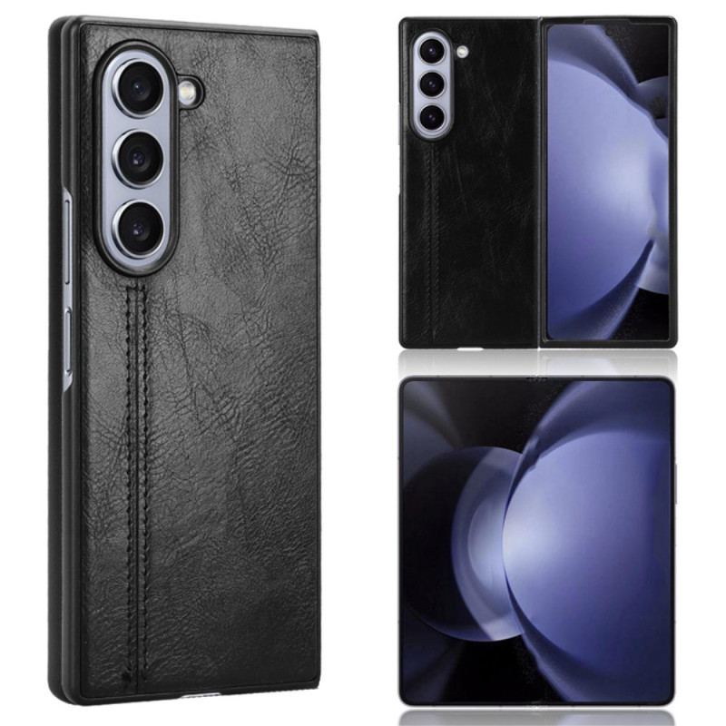 Etui Do Samsung Galaxy Z Fold 6 Przeszycia Z Imitacji Skóry